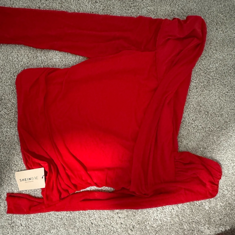 SHEIN Vibrant Red Casual Top
